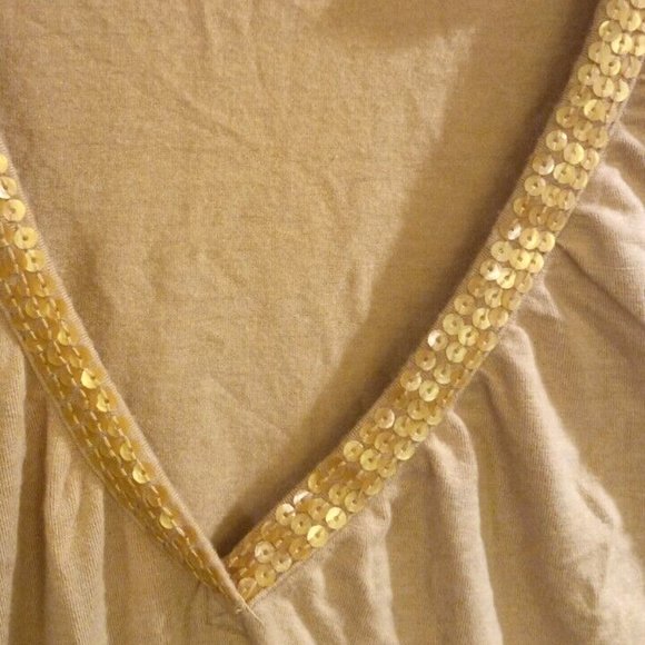 pierre cardin Womans Blouse beige size small long sleeve v neck - Picture 4 of 4